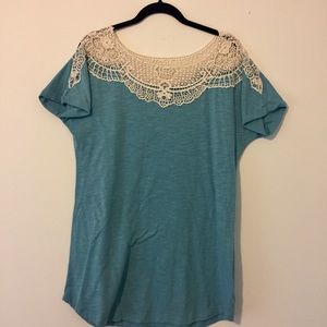 Hannah T-shirt with Crochet top